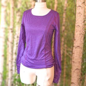 Bula purple long sleeve technical base layer top with thumb holes, size XS, NWOT